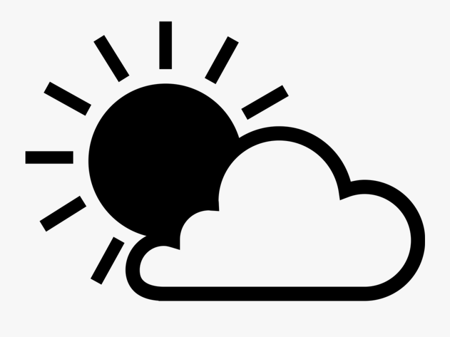 Partly Cloudy Pictures Clip Art Partly Cloudy Weather - Black Sun Icon Png, Transparent Clipart