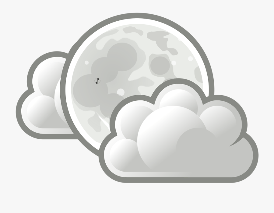 Transparent Clouds Png - Moon With Clouds Cartoon, Transparent Clipart
