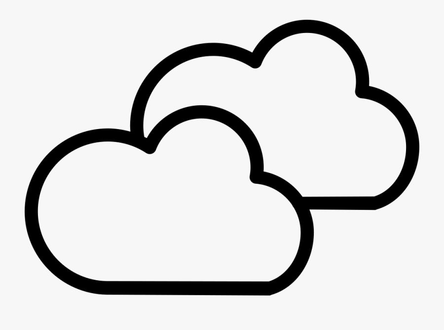 Cloudy Weather Symbol Outline Of Two Clouds - Cloudy Weather Symbol, Transparent Clipart