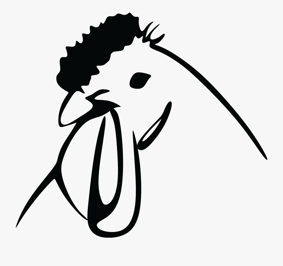 Stylized Chicken Line Art Clip Arts - Chicken Head Clipart Black And White, Transparent Clipart