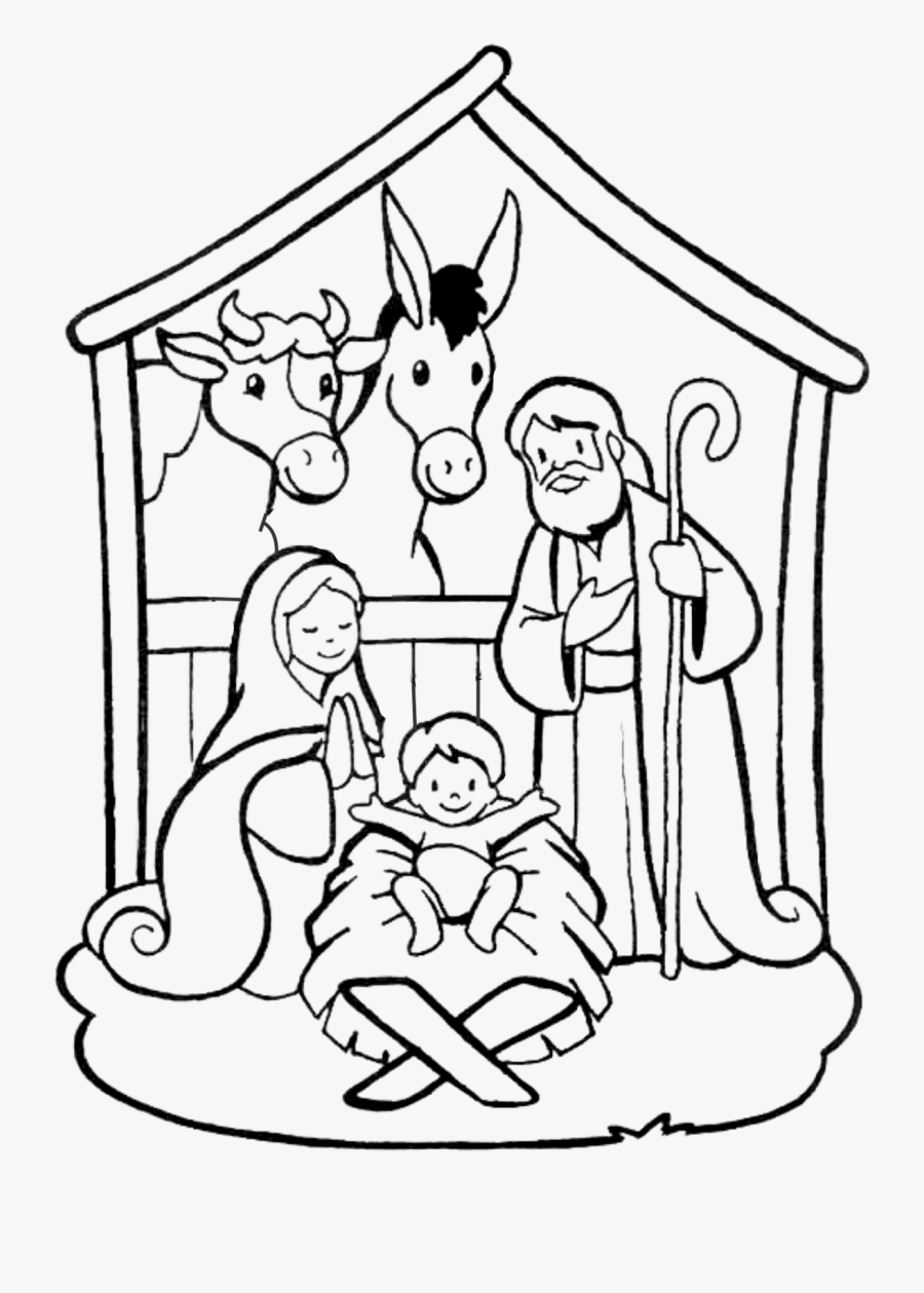 Molde Espírito Santo Eva - Coloring Nativity Scene, Transparent Clipart