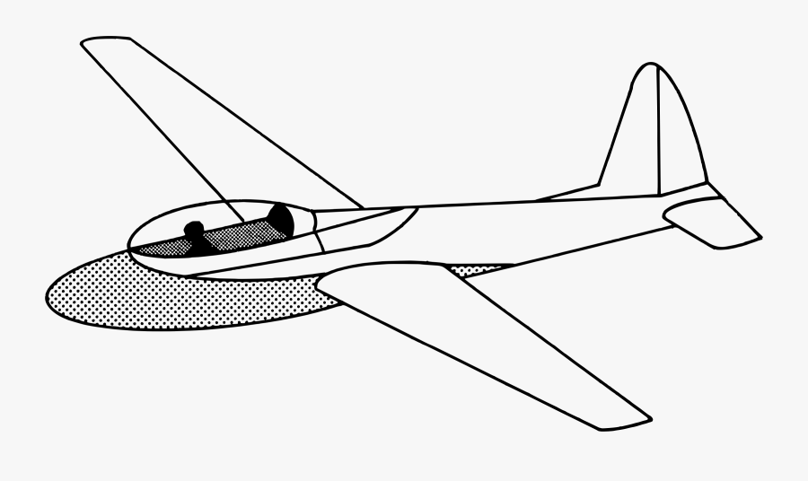 Airplane Glider Drawing Line Art Computer Icons Cc0 - Glider Clipart Black And White, Transparent Clipart