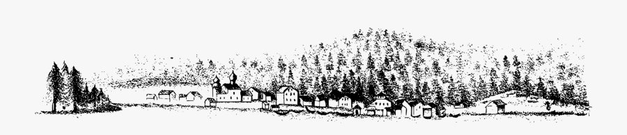 Coastal Town Black And White Clipart, Transparent Clipart