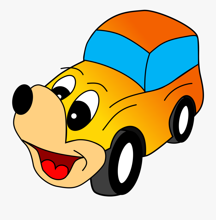 Clipart - Cartoon Dog Car, Transparent Clipart