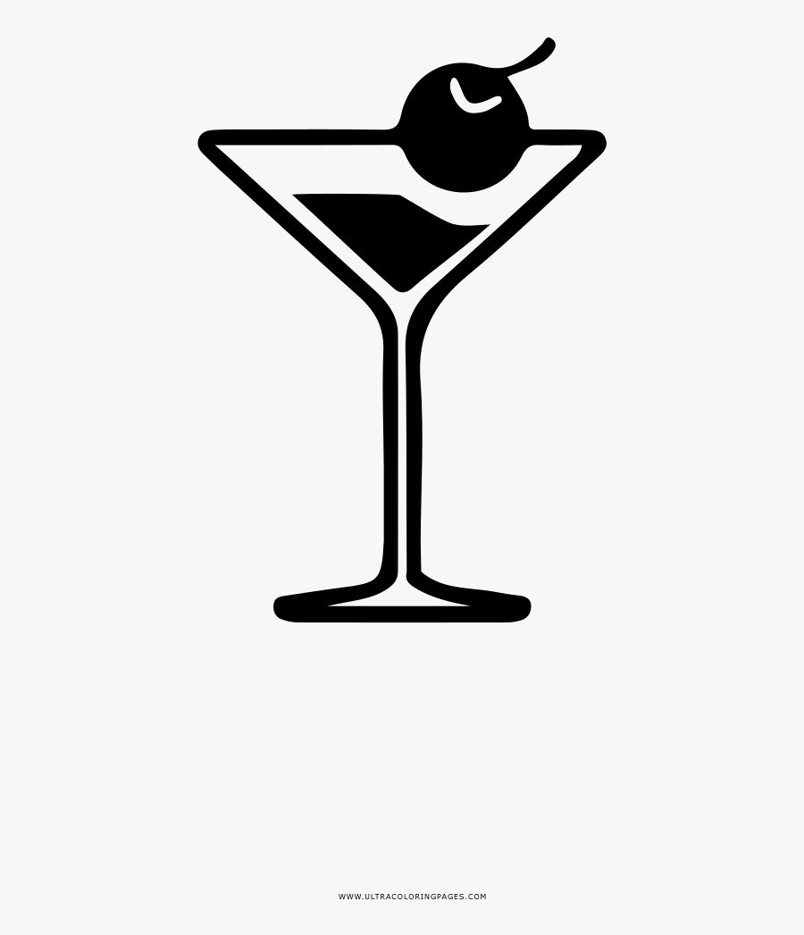 Cocktail Coloring Page - Martini, Transparent Clipart
