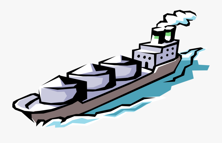Cargo Freight Transport Ship Clipart , Png Download - Cargo Ship Cartoon Png, Transparent Clipart