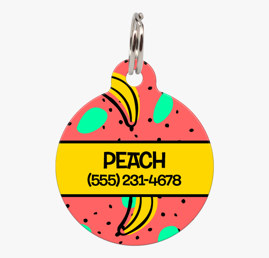 Yellow Bananas Personalized Dog Id Tag For Pets"
 Class="lazyload - Circle, Transparent Clipart