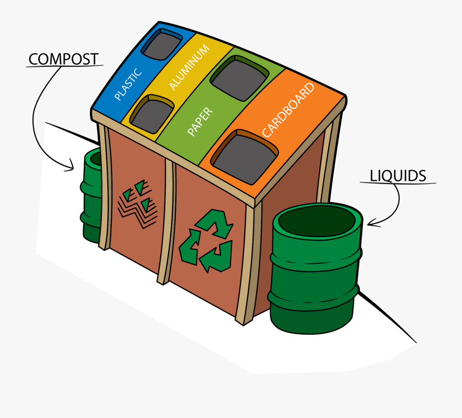 Recycling Bin, Transparent Clipart