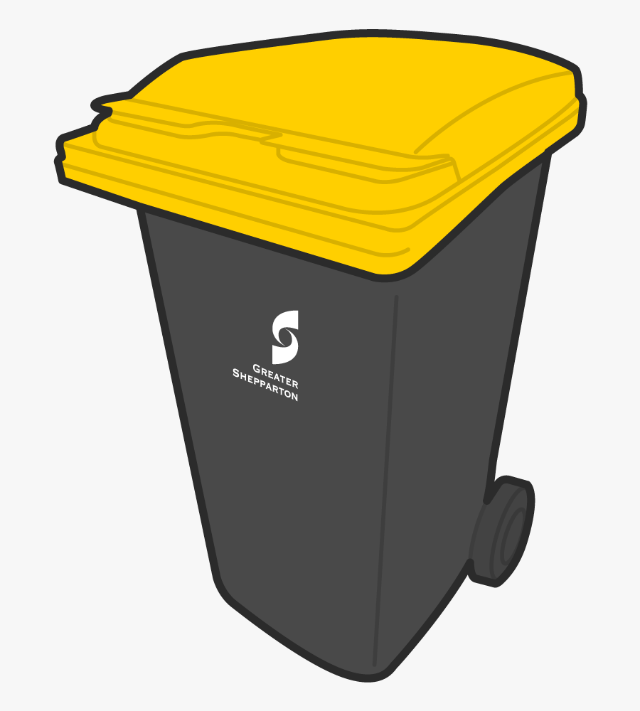 Recycling Bin Yellow Lid, Transparent Clipart