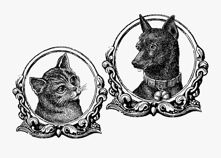 Free Vintage Dog Illustration, Transparent Clipart
