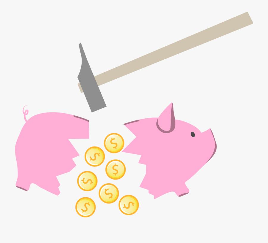Domestic Pig Piggy Bank - Piggy Bank Smash, Transparent Clipart