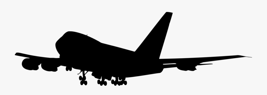 Jumbo Jet Silhouette - Airplane Silhouette, Transparent Clipart