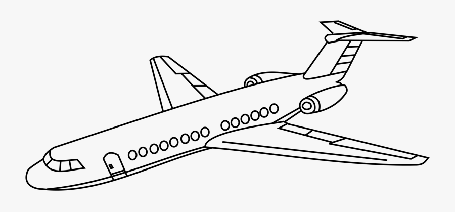 Lear Jet 2 Clip Arts - Jet Airplane Line Drawing, Transparent Clipart