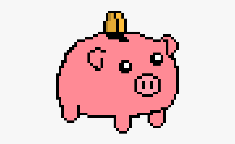 Piggy Bank Pixel Art, Transparent Clipart