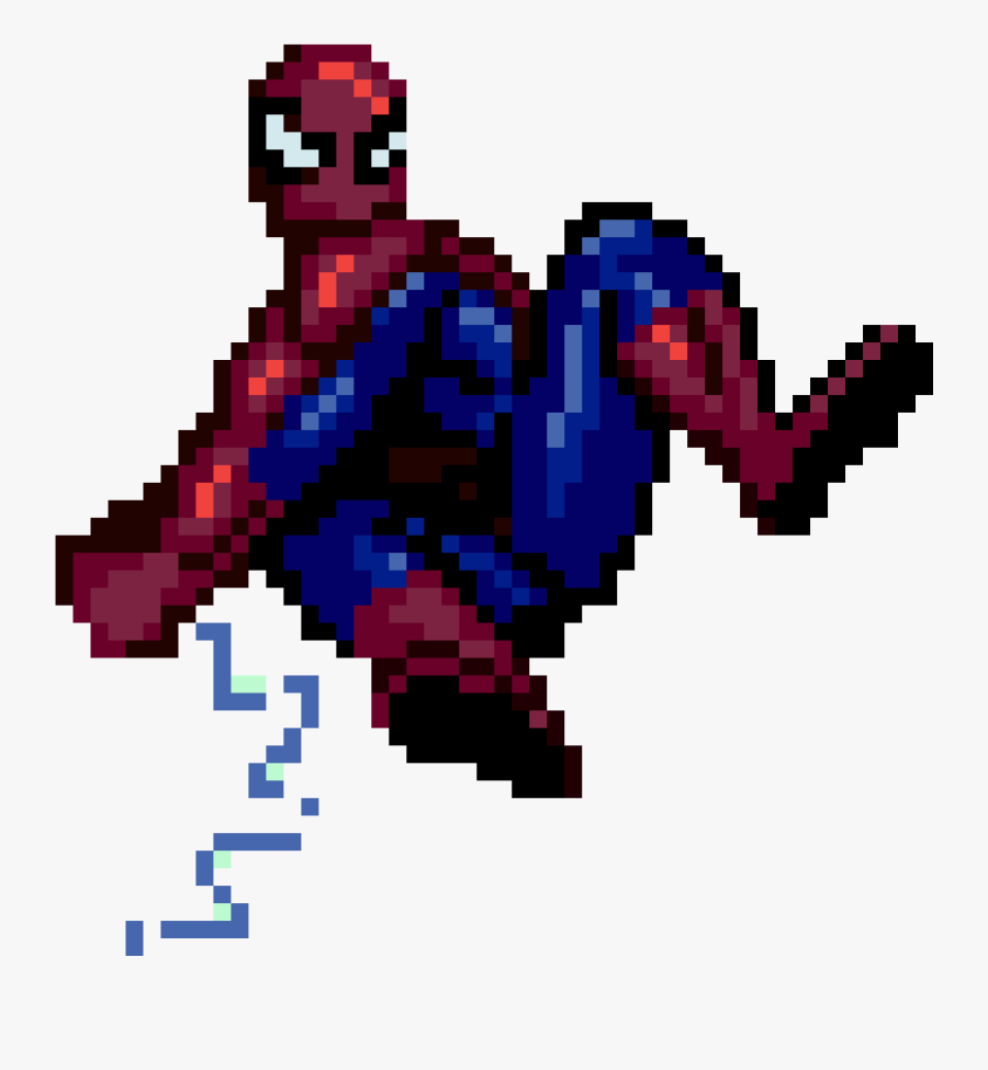 Spiderman Pixel Art Grid, Transparent Clipart