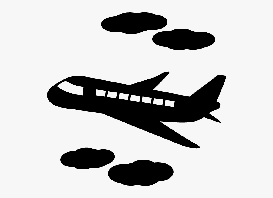 Airplane / Jet - 空港 イラスト フリー 白黒, Transparent Clipart