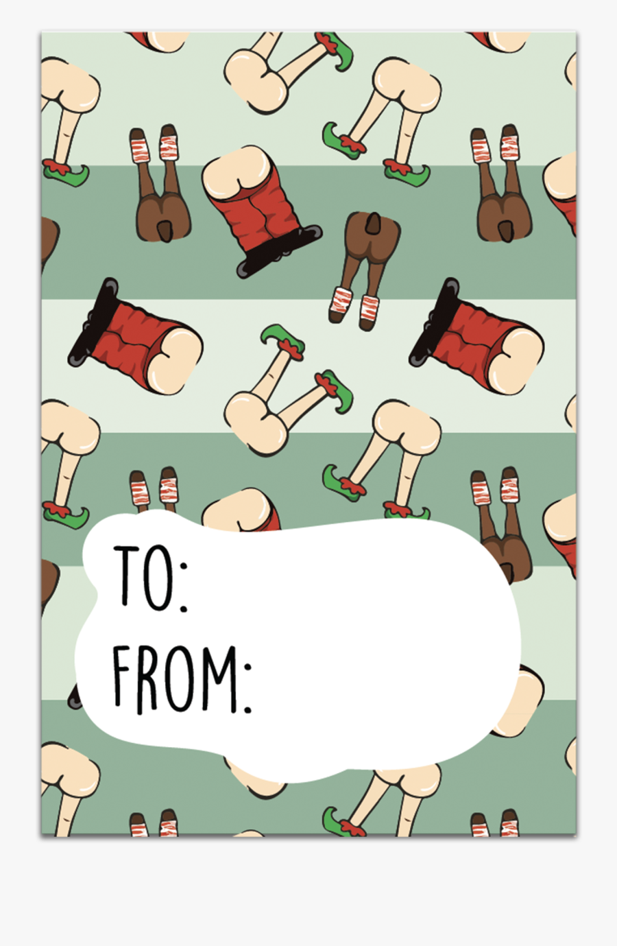 Christmas Butts Gift Tag, Transparent Clipart