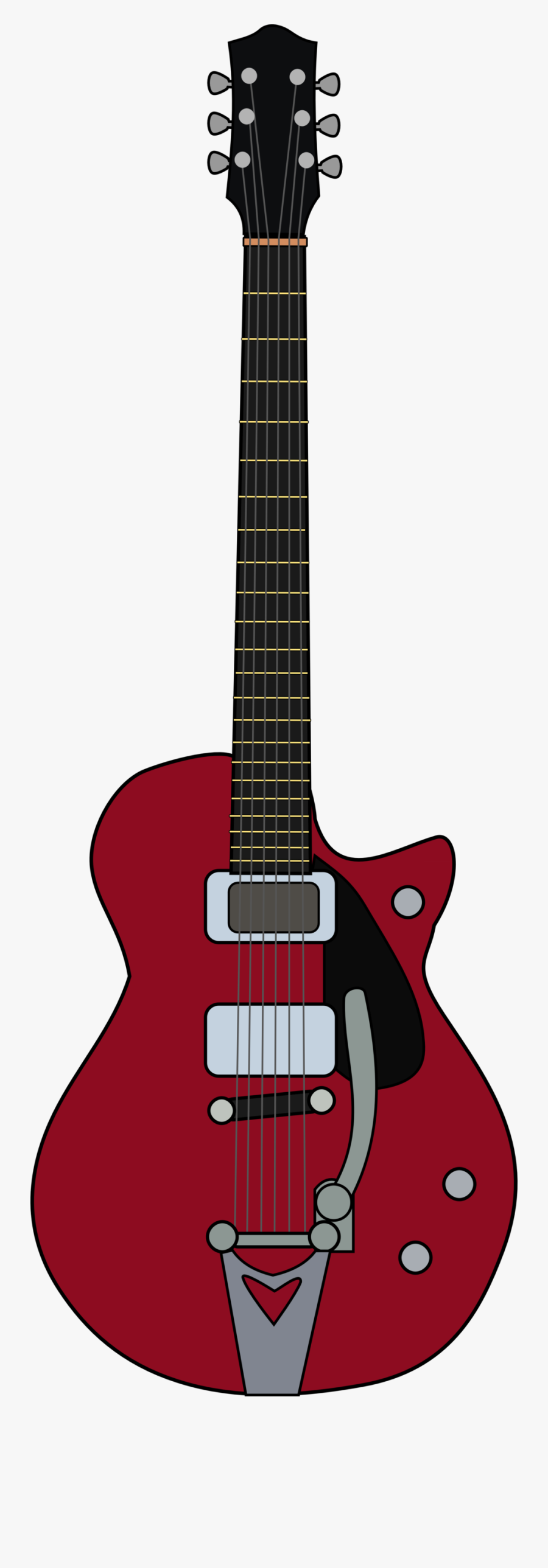 Red Electric Guitar Clip Art, Transparent Clipart