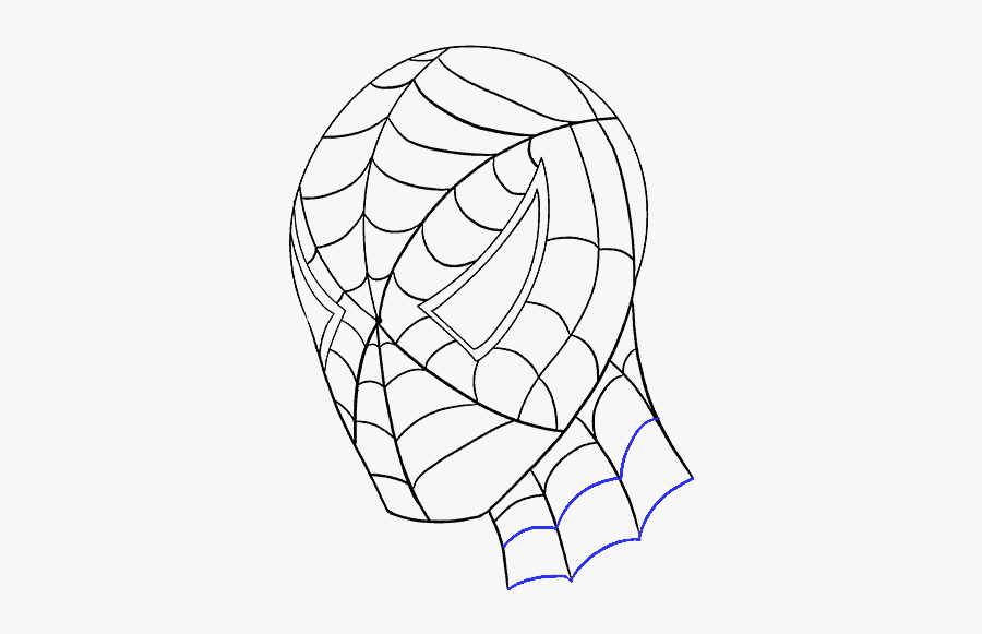 How To Draw Spiderman’s Face - Drawing Spider Man Face, Transparent Clipart