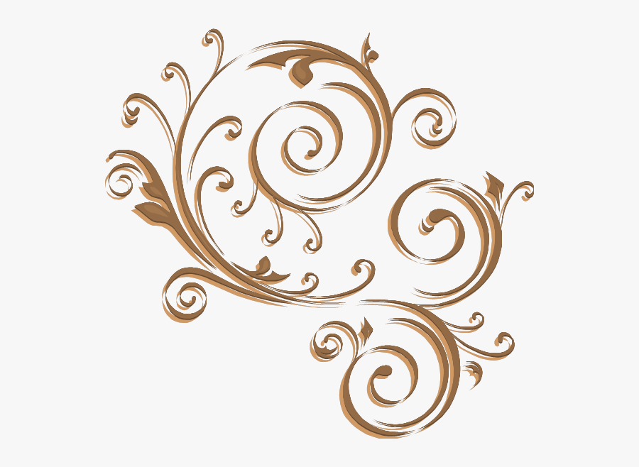 Swirls Rose Gold Free - Transparent Background Gold Swirls, Transparent Clipart