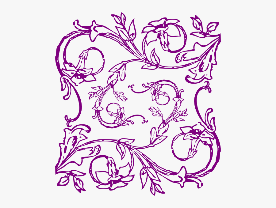 Flower Border Clipart Black And White Png, Transparent Clipart