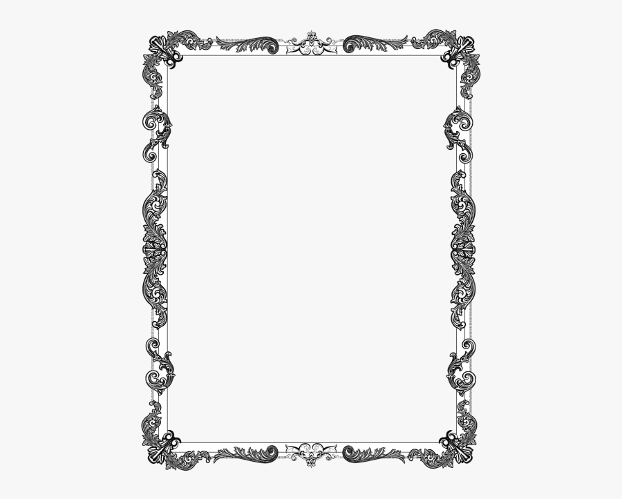 Filigree Border Png - Ornate Frame Border Transparent, Transparent Clipart