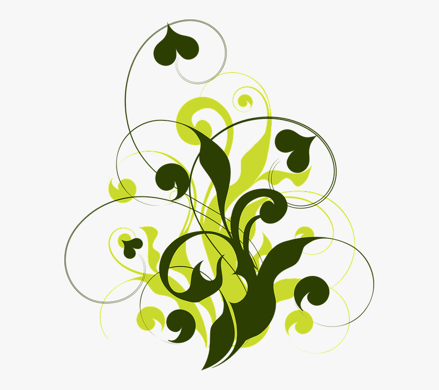 Flora, Abstract, Filigree, Map, Business Card - Green Flourish Png, Transparent Clipart
