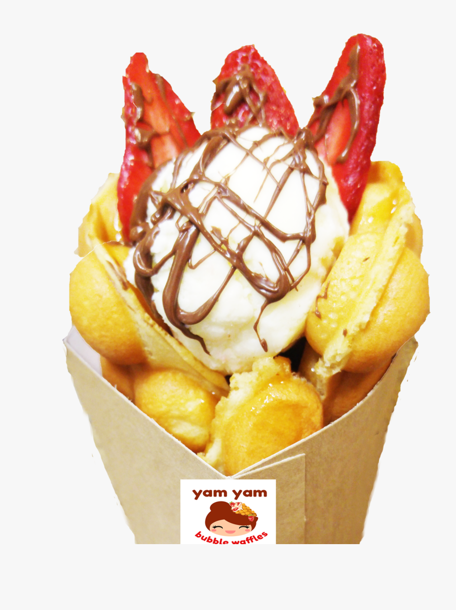 Belgian Waffle Ice Cream Cone, Transparent Clipart
