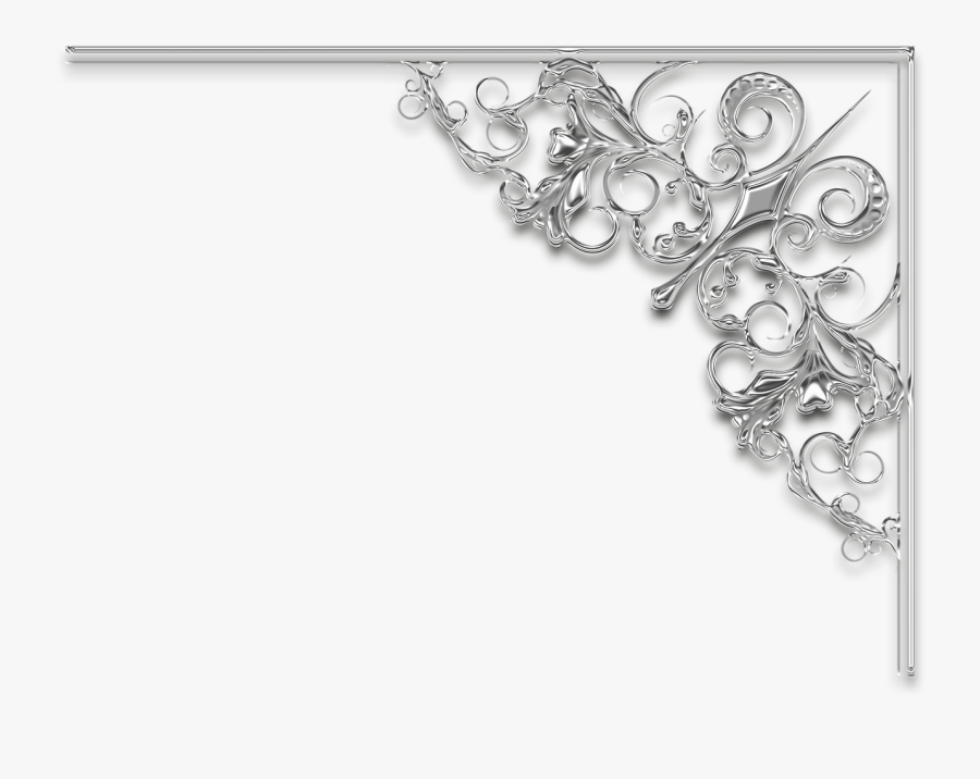 Corner Frame Divider Free Picture - Silver Corner Border Png, Transparent Clipart