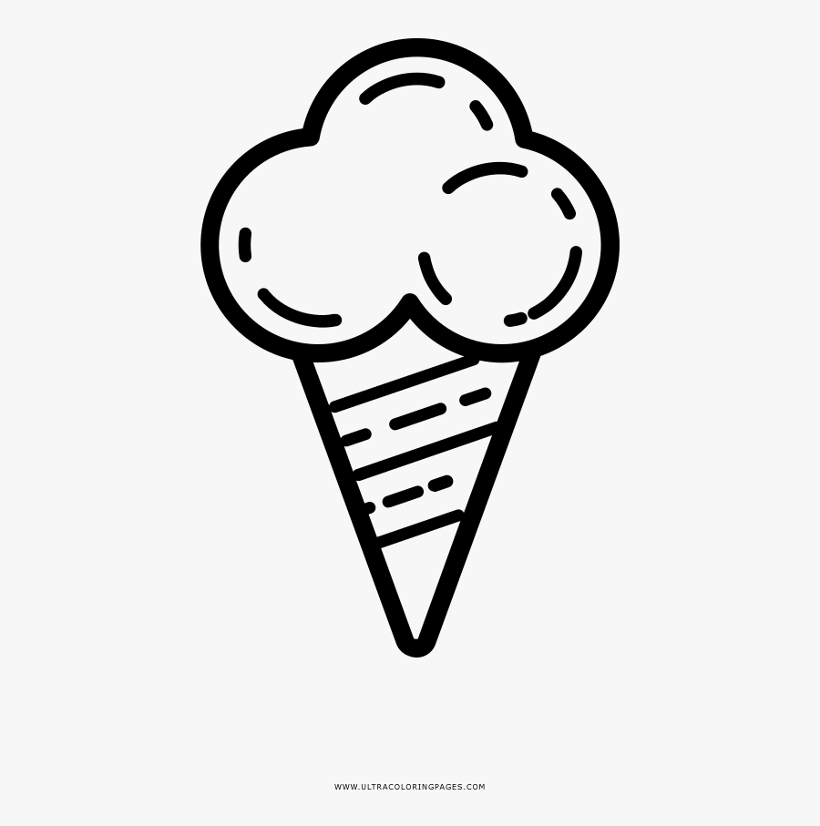 Coloring Pages Ice Cream Cone Coloring Page Ultra Pages - Disegno Cono Gelato Da Colorare, Transparent Clipart