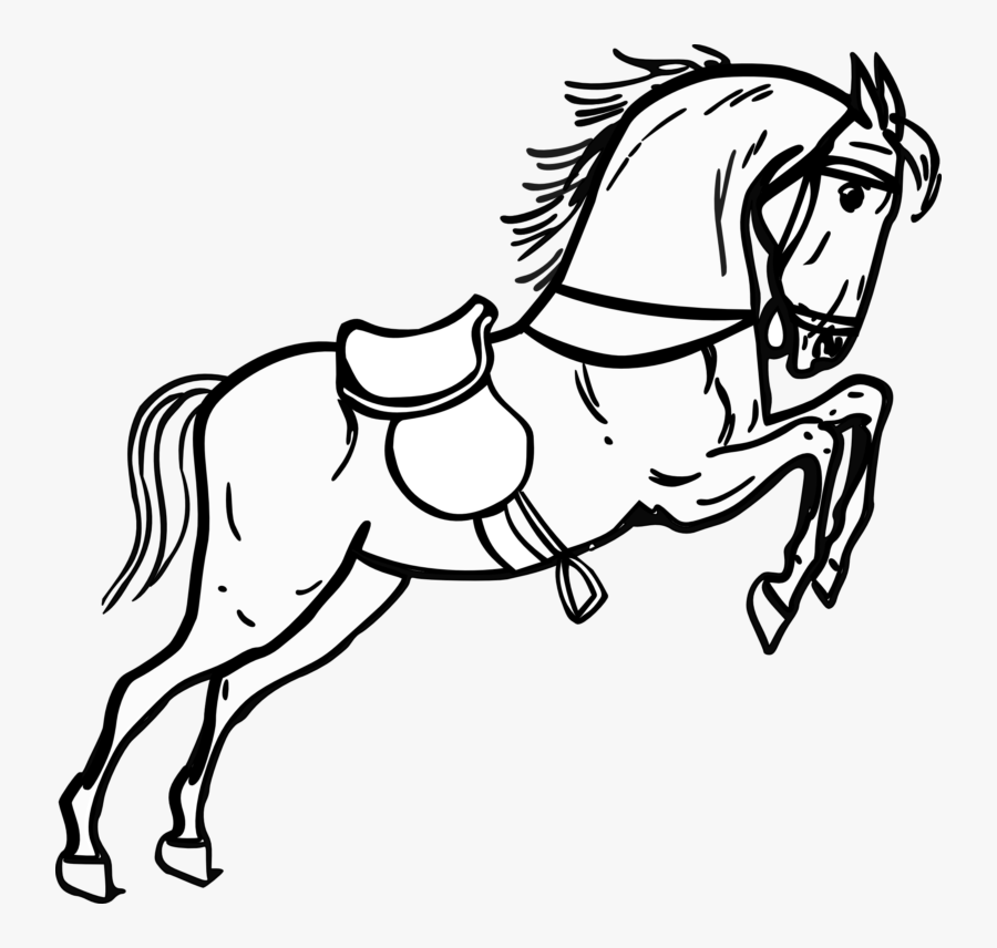 Horses Black And White Drawing, Transparent Clipart