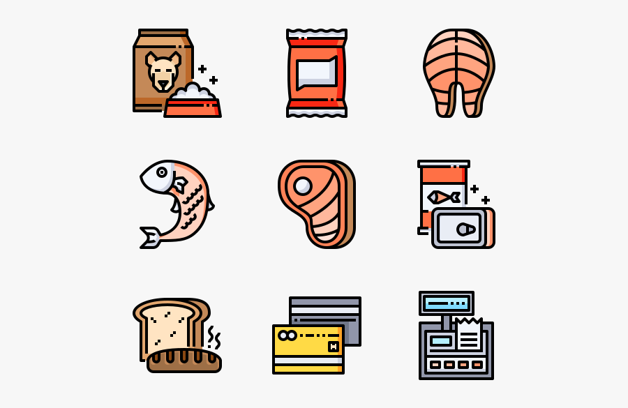 Supermarket - Orange Icons Png, Transparent Clipart
