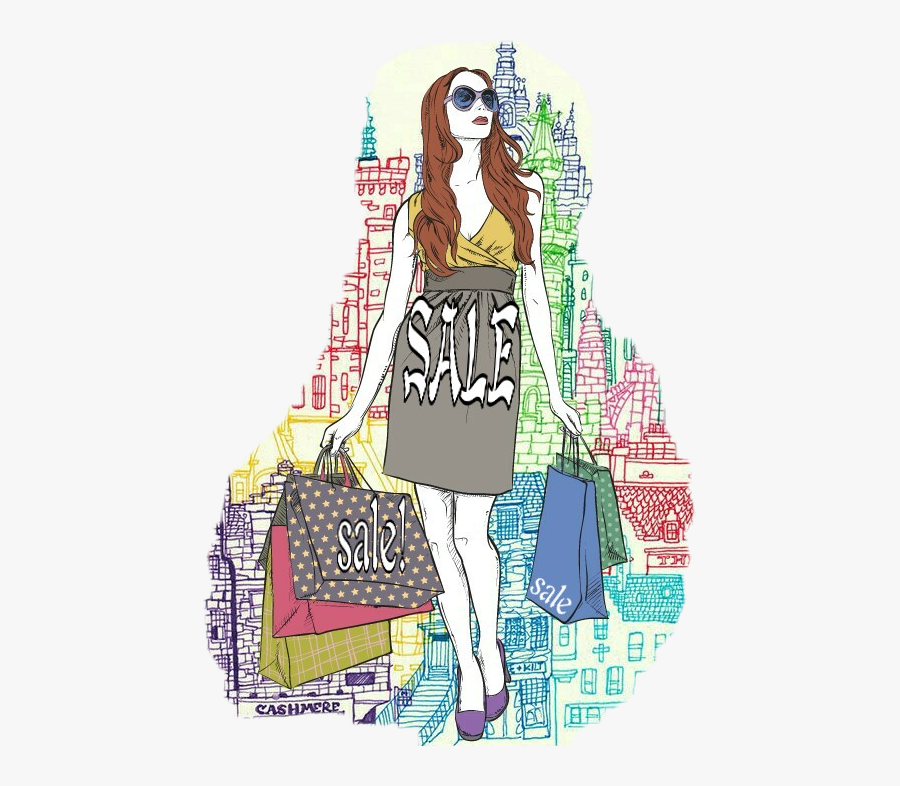 #shopping #girl #shoppingbag #nofilters - Girl, Transparent Clipart