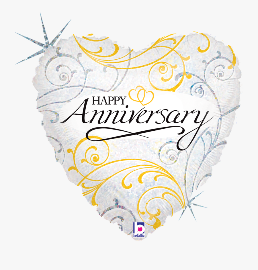 18 - Happy Anniversary Foil Balloon Png, Transparent Clipart