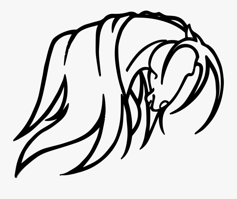 Horse Head Covered With Horsehair - Desenhar Crina De Cavalo, Transparent Clipart