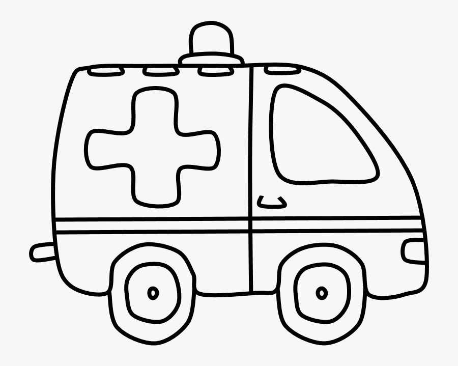 Ambulance, Black And White, Transparent Clipart