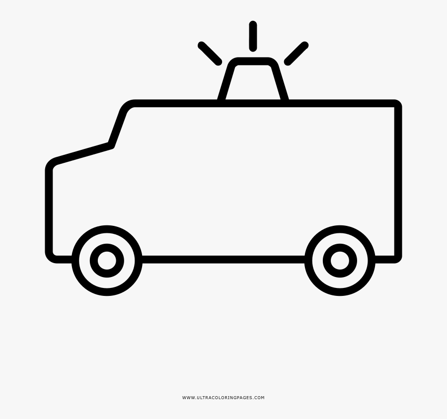 Ambulance Coloring Page - Dibujo De Camioneta Para Colorear, Transparent Clipart