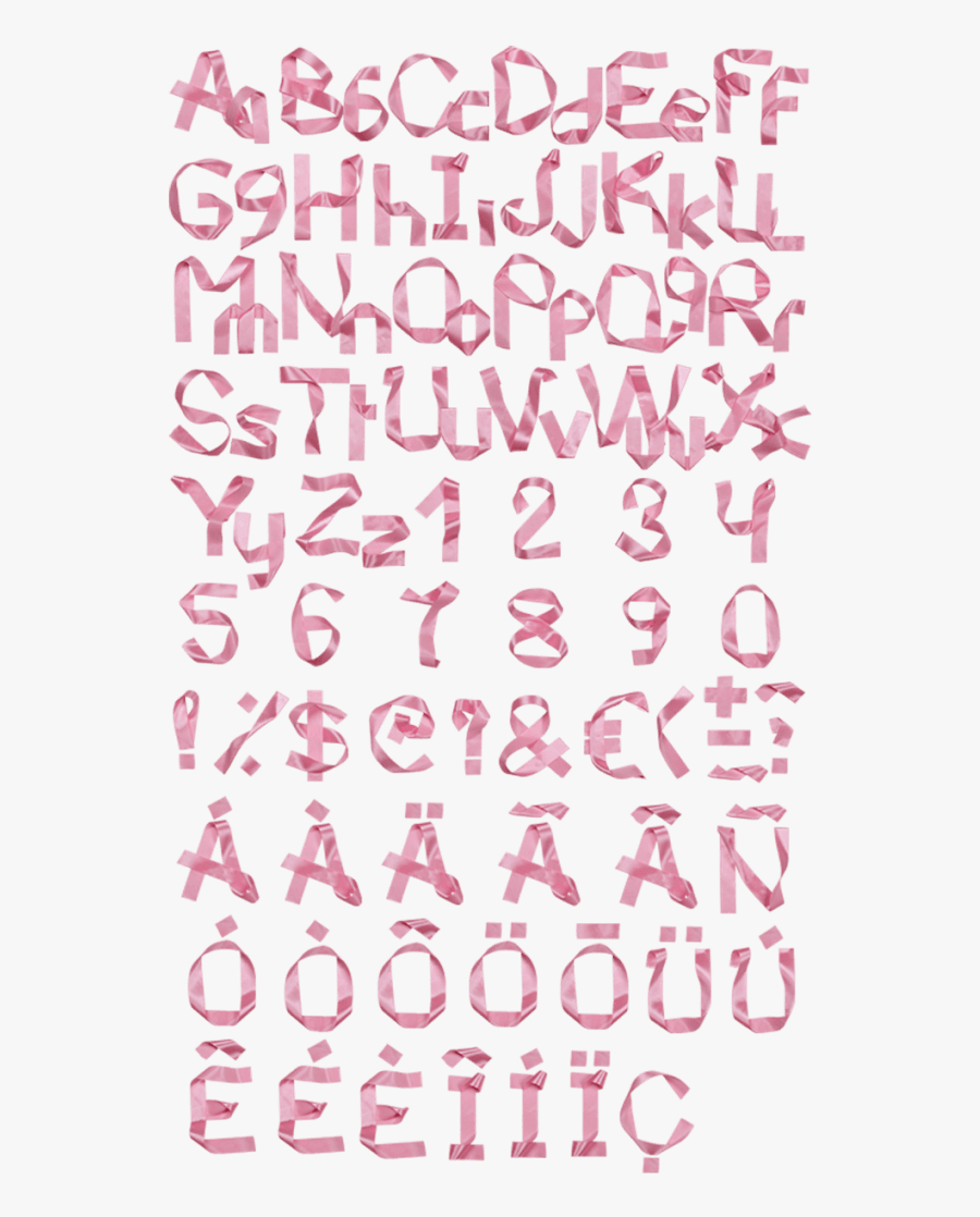 Fashion Ribbon Line Font, Transparent Clipart
