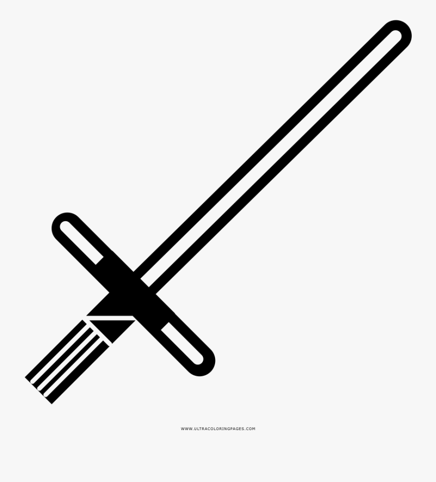 Light Saber Coloring Page - Drumsticks Clipart Black And White Transparent, Transparent Clipart