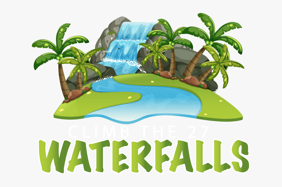 Clipart Mountain Waterfall - Forest With Waterfall Drawing, Transparent Clipart