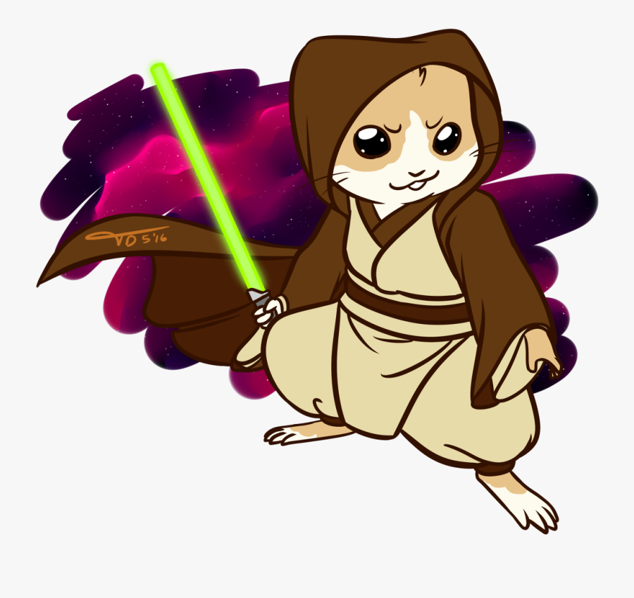 A Commission Done For @copperhamster Of A Jedi Hamster - Cartoon, Transparent Clipart