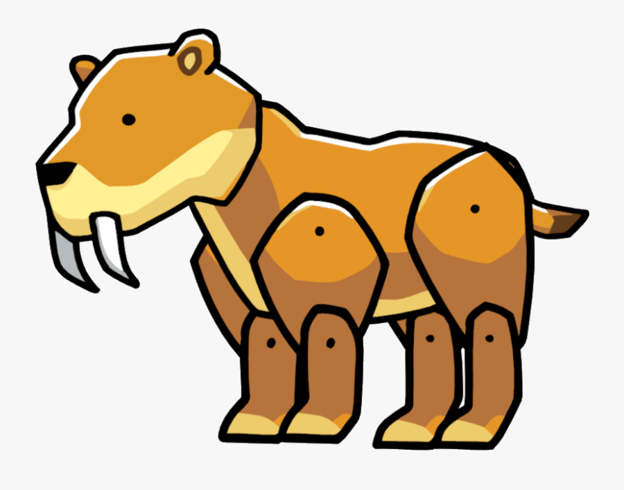 Scribblenauts Saber Toothed Tiger Clip Arts - Sabre Tooth Tiger Cartoon, Transparent Clipart