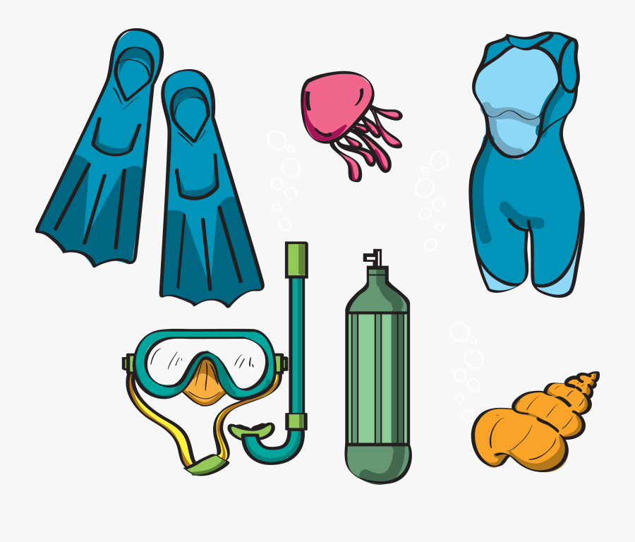 Underwater Diving Diving Equipment Scuba Diving Drawing - Scuba Diving Equipment Clipart, Transparent Clipart