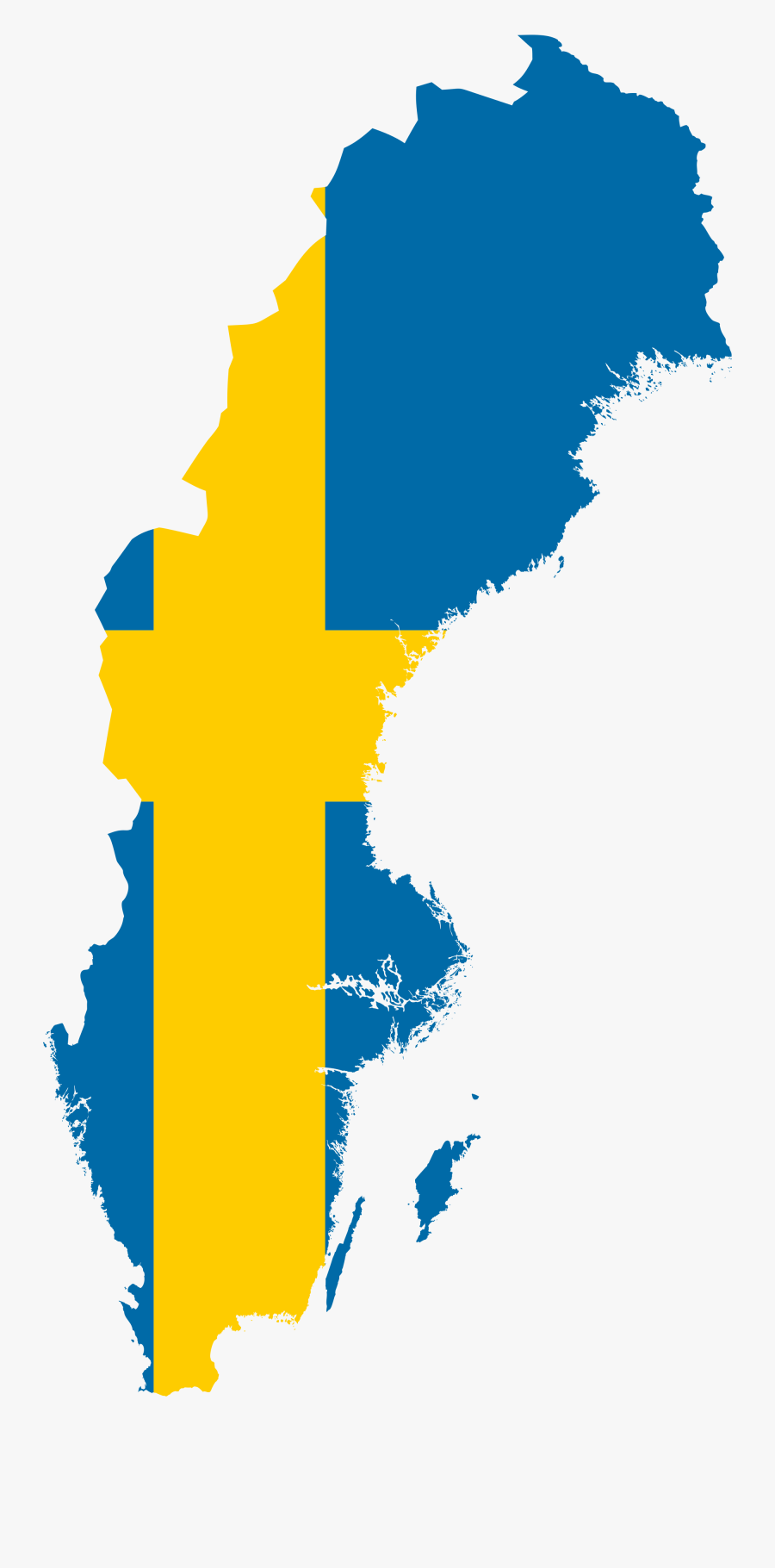 Waterfalls In Sweden - Sweden Flag Map, Transparent Clipart