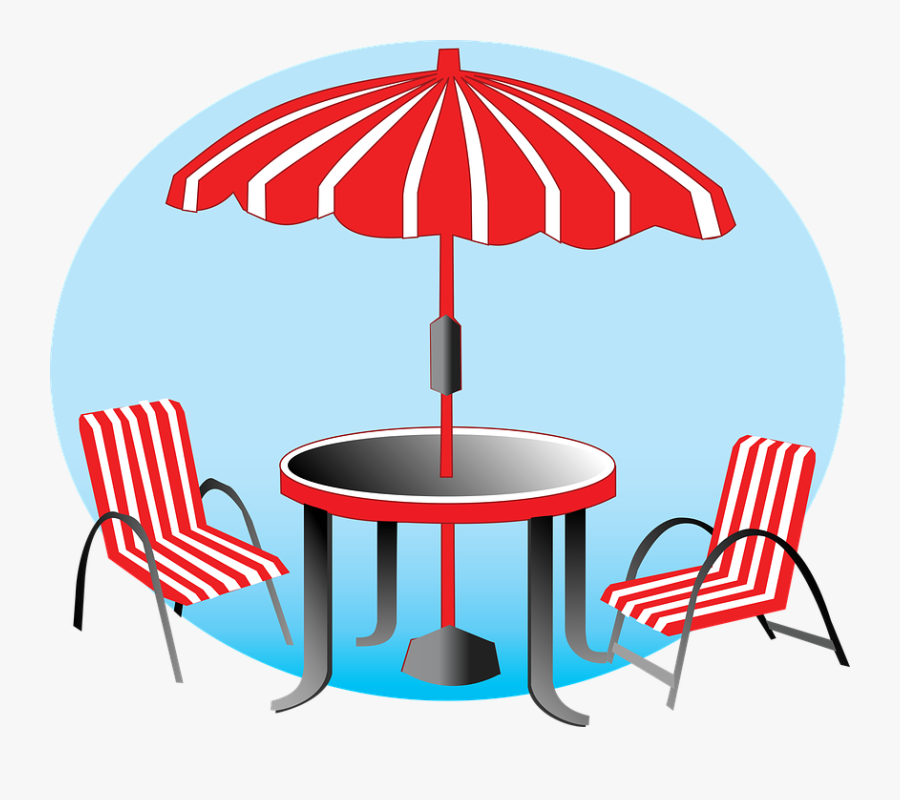 Beach, Umbrella, Chairs, Vacation, Red, Blue, Stripes - Animasi Teknik Kursi Kosong, Transparent Clipart