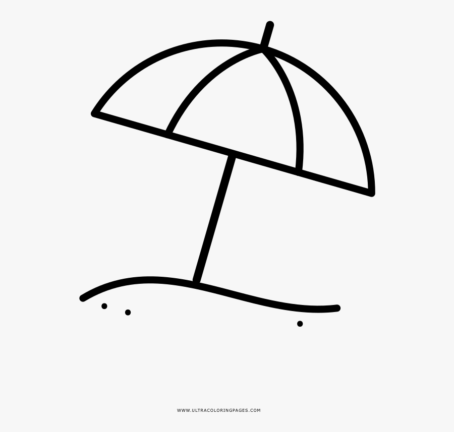 Beach Umbrella Coloring Page - Ombrellone Disegno Da Colorare, Transparent Clipart