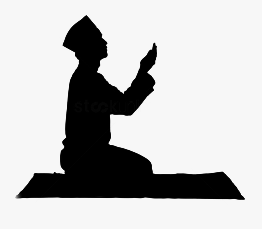 Transparent Pray Clipart Black And White - Muslim Silhouette, Transparent Clipart