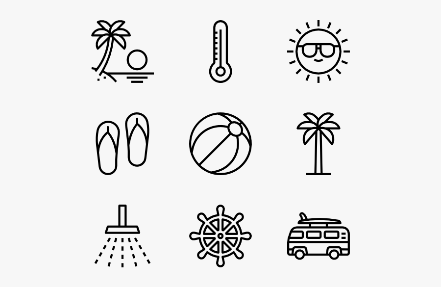 Summer - Summer Beach Icons Png, Transparent Clipart