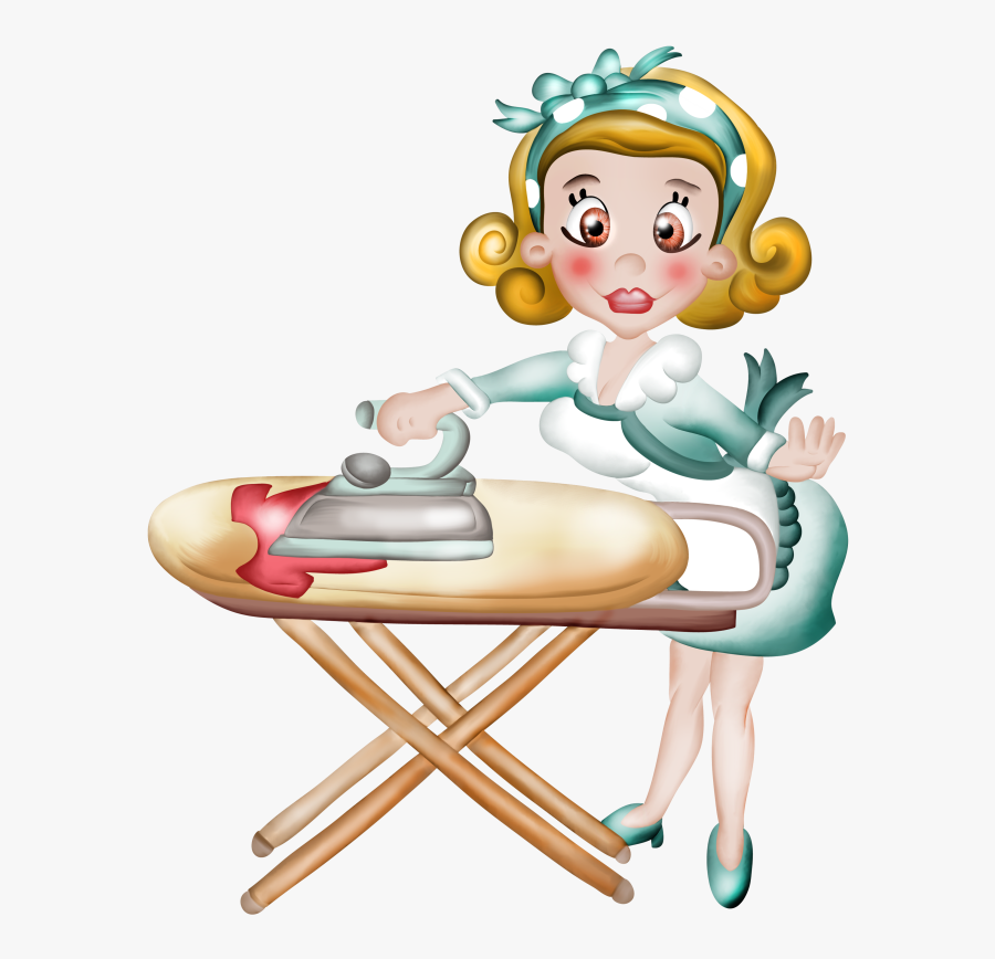 Cartoon Laundry Lady, Transparent Clipart