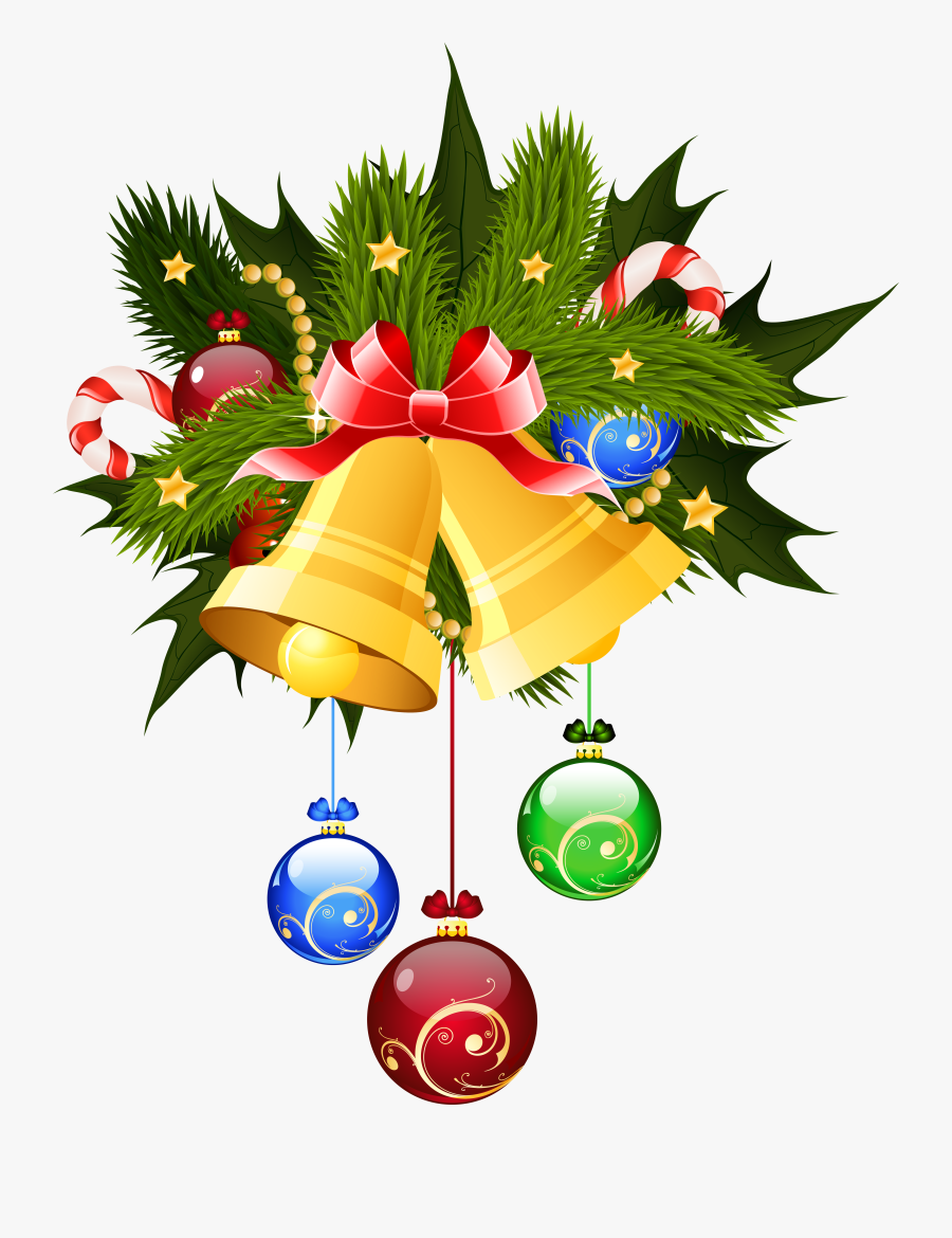 Christmas Bells And Ornaments Transparent Png Clip - Merry Christmas Bell Png, Transparent Clipart